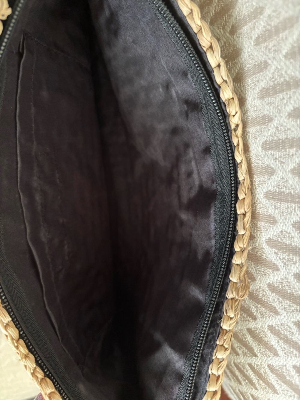 Woven Straw Pom Pom Clutch - Natural Tan - Picture 3 of 5